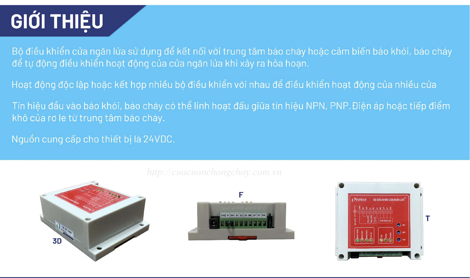 Bộ kết nối hệ thống báo cháy kết hợp với cửa cuốn